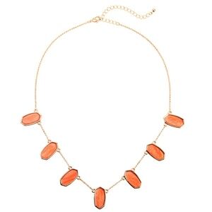 Goldtone Coral Geometric Necklace